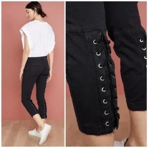 Current Elliott  The Weslan Pant zip up Hem Size 28 Black